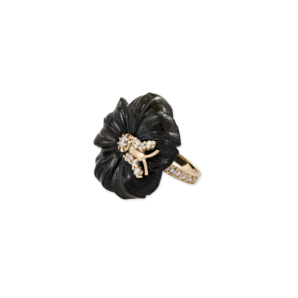 jacquie aiche Pave Butterfly Labradorite Flower Pave Band Ring