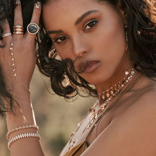 Jacquie Aiche Pave Diamond Panther Mother Of Pearl Signet Ring