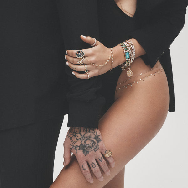 Jacquie Aiche Pave Onyx + Pearl Alien Galaxy Inlay Ring