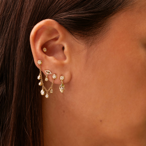 Jacquie Aiche PAVE OPEN EYE + SOPHIA DIA DROP STUD EARRING