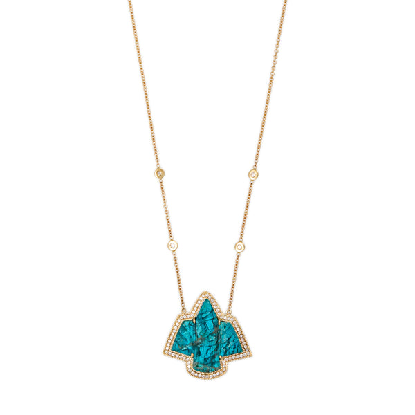 jacquie aiche Pave Small Chrysocolla Thunderbird Necklace