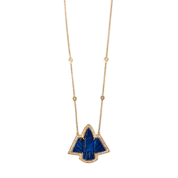 jacquie aiche Pave Small Lapis Thunderbird Necklace