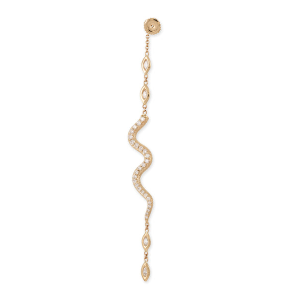 Jacquie Aiche Pave Snake + 7 Marquise Diamond Front Back Stud