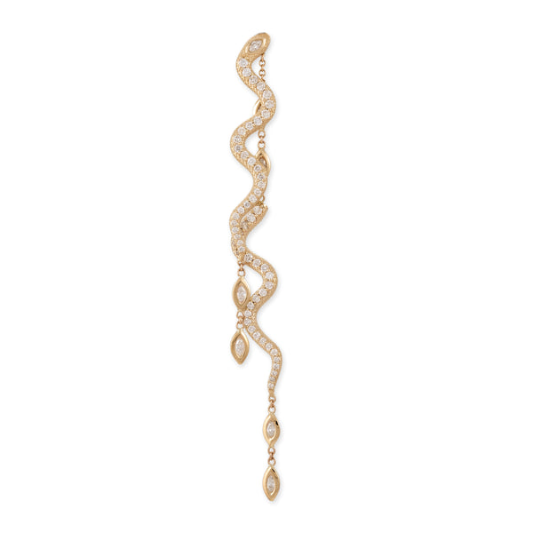 jacquie aiche Pave Snake + 7 Marquise Diamond Front Back Stud