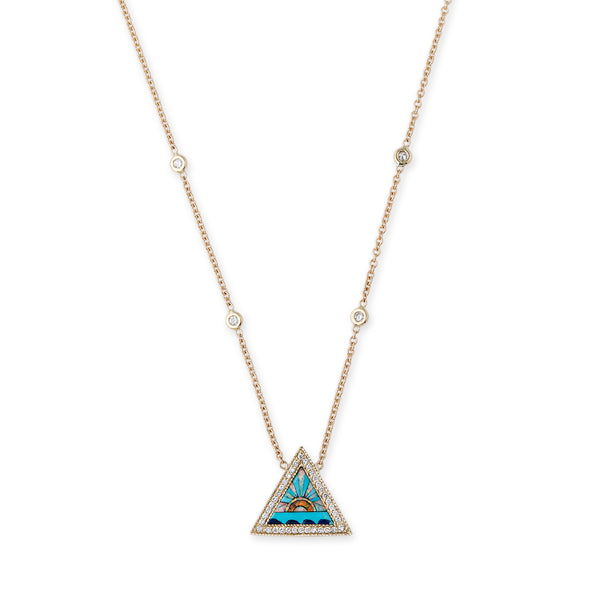jacquie aiche Pave Sunshine Triangle Inlay Necklace