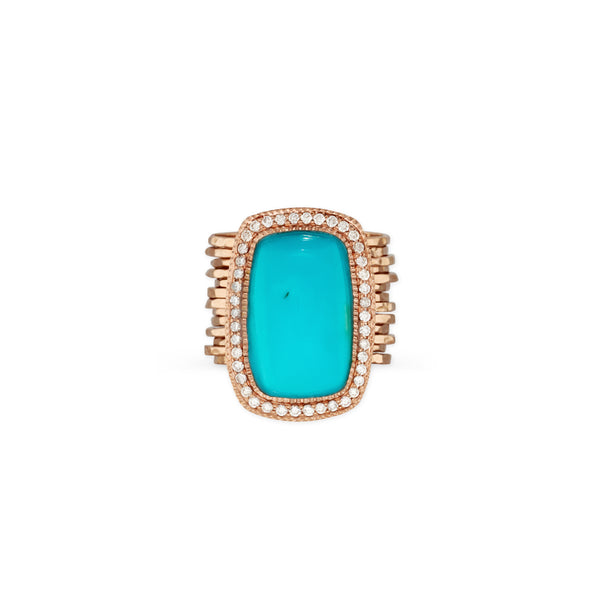 jacquie aiche Pave Turquoise Rectangle Multi Waif Ring