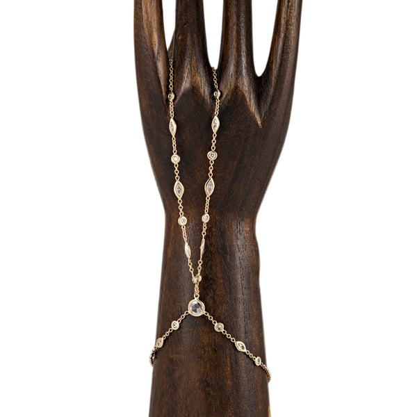 jacquie aiche Rose Cut + Marquise Diamond Double Stem Finger Bracelet