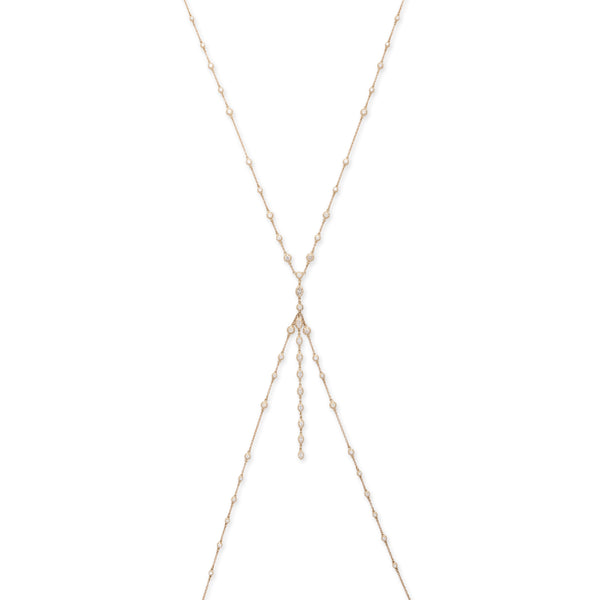 jacquie aiche Round + Marquise Sophia Diamond Bodychain With Drip