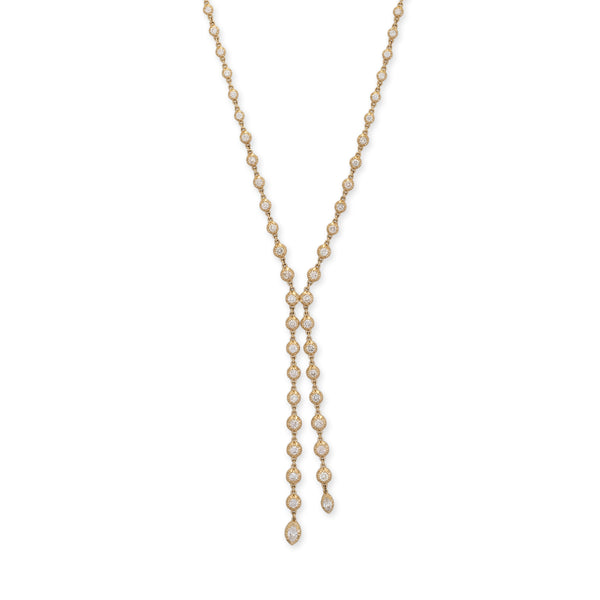 jacquie aiche Round + Marquise Sophia Diamond Bolo Necklace