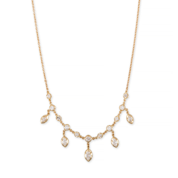 jacquie aiche Round + Marquise Sophia Diamond Shaker Necklace