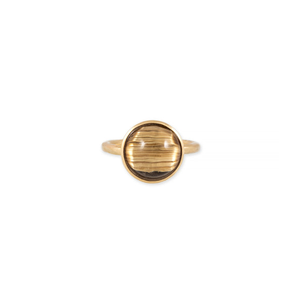 jacquie aiche Round Rutilated Quartz Basket Hammered Ring