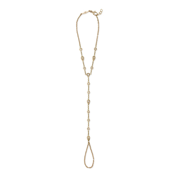 Jacquie Aiche Round + Teardrop Diamond Finger Bracelet