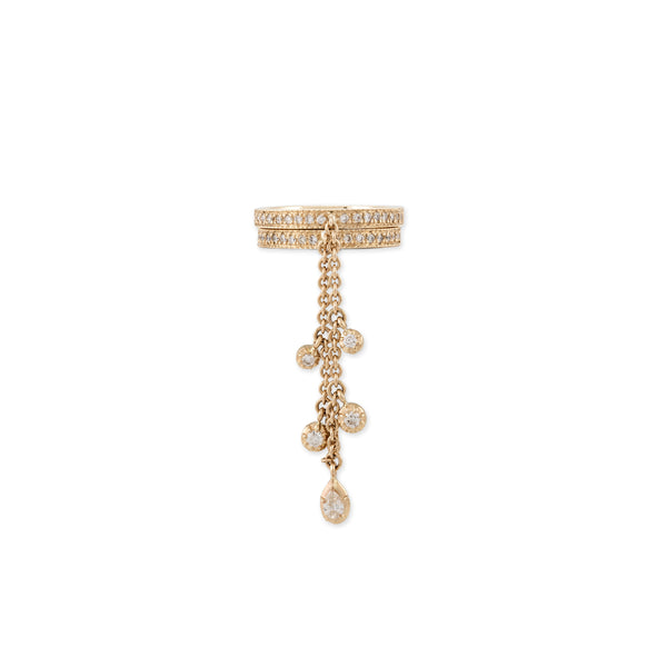 Jacquie Aiche Round + Teardrop Sophia Diamond Chain Connecting Pave Rings