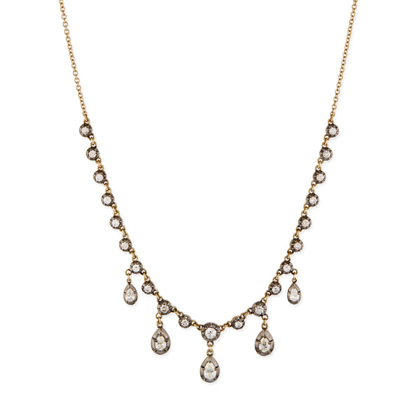 Jacquie Aiche Round + Teardrop Sophia Diamond Shaker Necklace