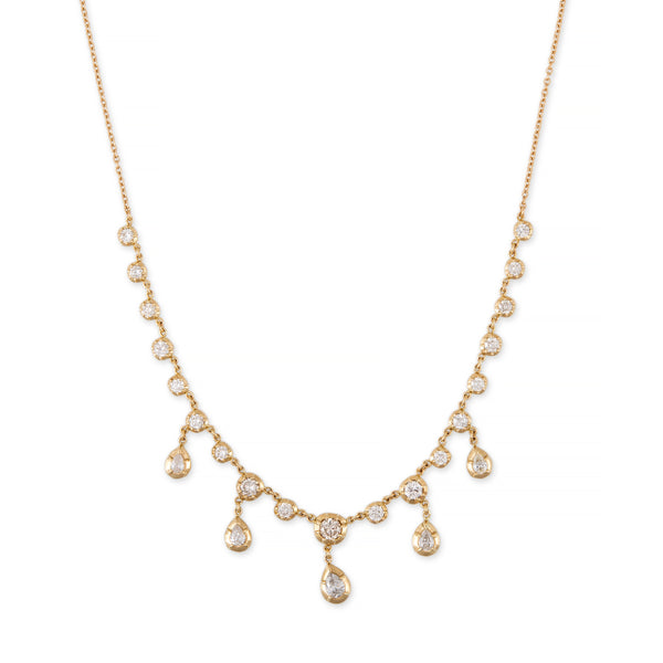 jacquie aiche Round + Teardrop Sophia Diamond Shaker Necklace