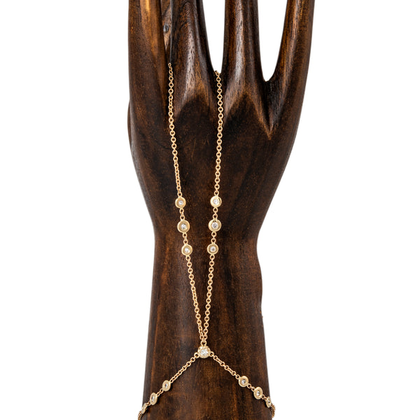 jacquie aiche Single Sophia Diamond + Bezel Diamond Double Stem Finger Bracelet