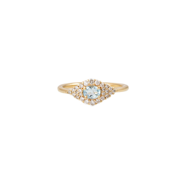 jacquie aiche Small Pave Aquamarine Center Eye Ring