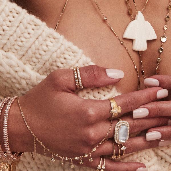 Jacquie Aiche Small Pave Marquise Diamond Center Thunderbird Ring