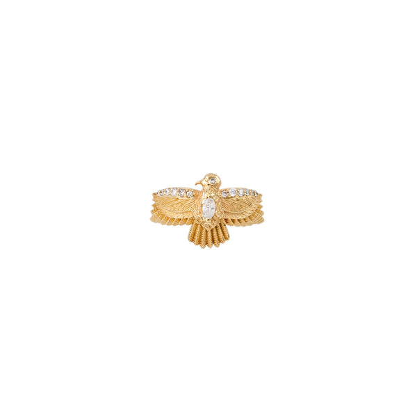 jacquie aiche Small Pave Marquise Diamond Center Thunderbird Ring