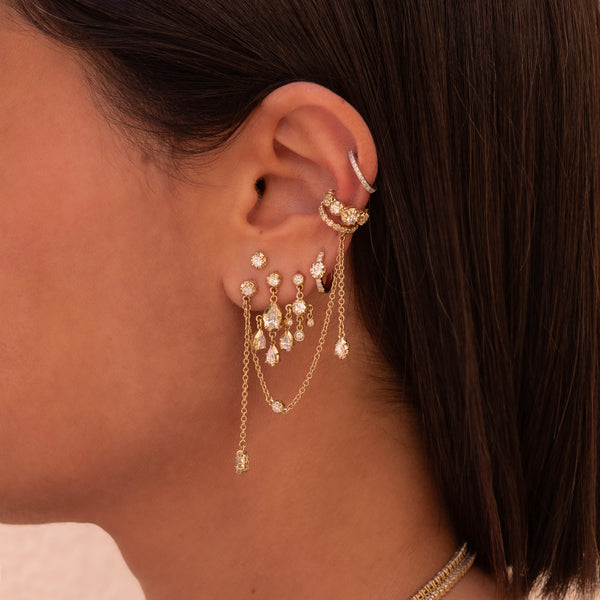 Jacquie Aiche SMALL SINGLE SOPHIA DIAMOND PAVE MINI HOOP