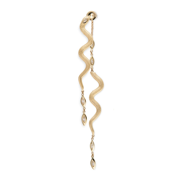 jacquie aiche Snake + 7 Marquise Diamond Front Back Stud