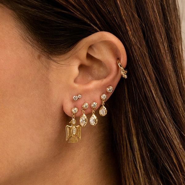 Jacquie Aiche SOPHIA 1+1 DIAMOND MARQUISE DROP STUD