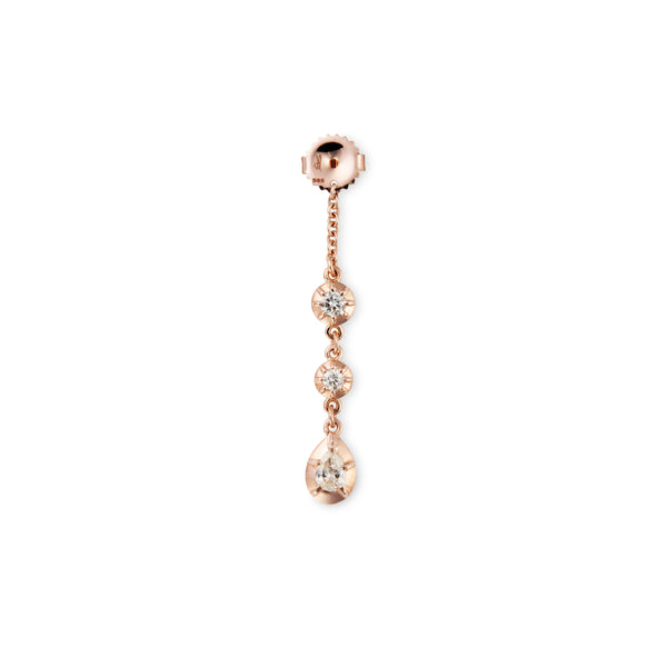jacquie aiche Sophia 2 Round + Teardrop Diamond Earring Back