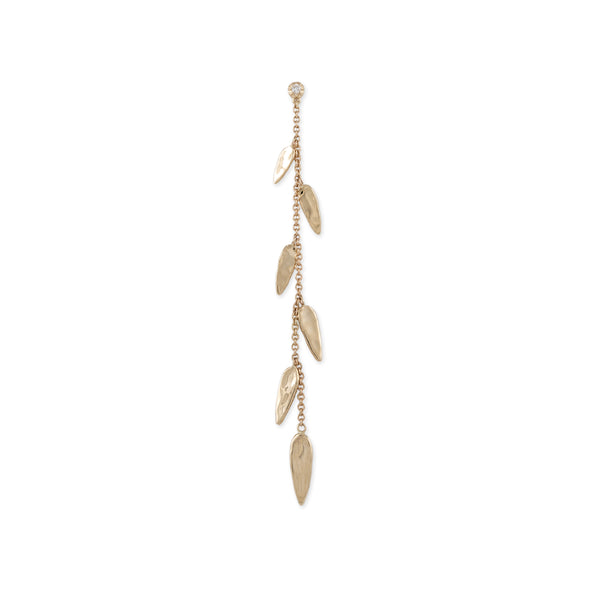 jacquie aiche SOPHIA DIAMOND + 6 HAMMERED ELONGATED TEARDROP SHAKER DROP STUD