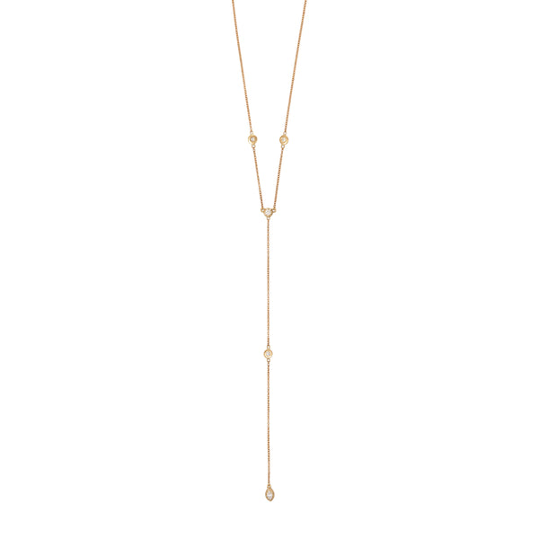 jacquie aiche Sophia Round + Marquise Diamond Y Necklace