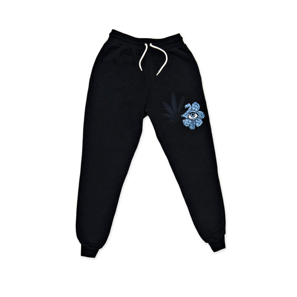 jacquie aiche SWEET LEAF FLOWER EYE BLACK SWEATPANTS