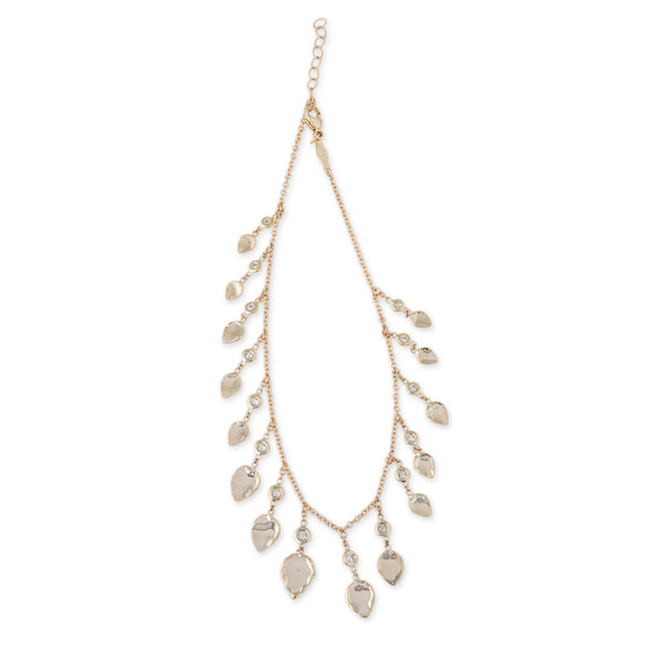 Jacquie Aiche Teardrop Hammered Disc Diamond Anklet