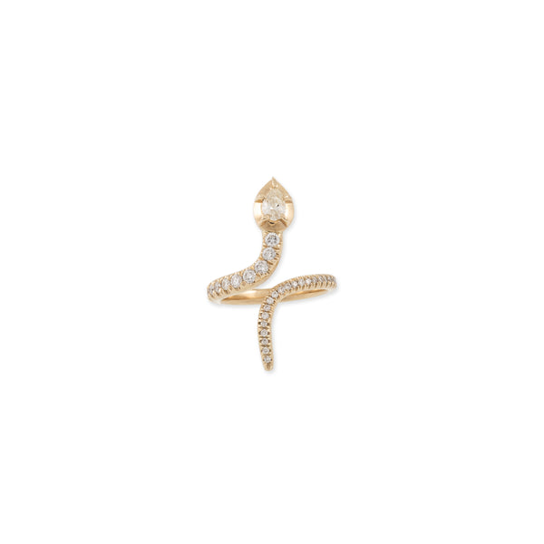 jacquie aiche Teardrop Sophia Diamond Head Pave Snake Ring