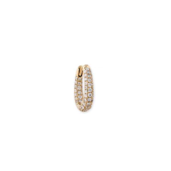 jacquie aiche Three Row Pave Inside Out Oval Mini Hoop