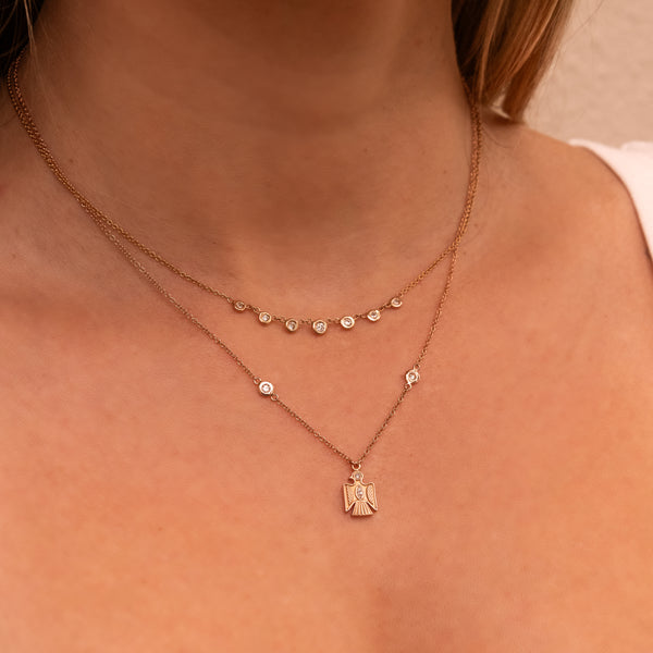 Jacquie Aiche Tiny Marquise Diamond Center Thunderbird Necklace