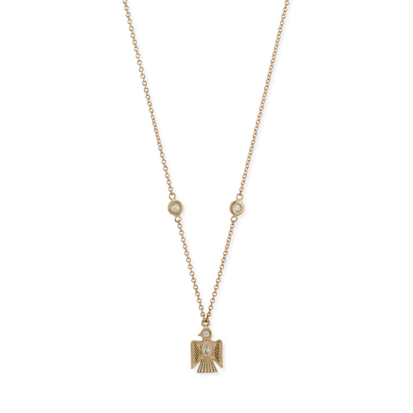 jacquie aiche Tiny Marquise Diamond Center Thunderbird Necklace