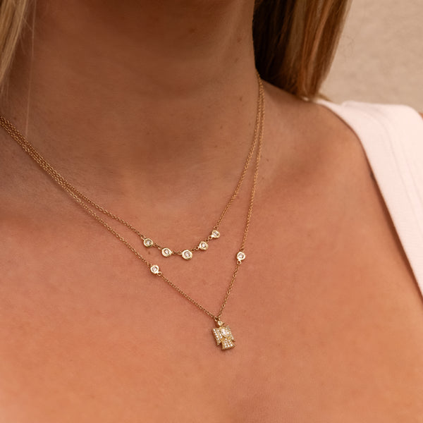 Jacquie Aiche Tiny Pave Marquise Diamond Center Thunderbird Necklace