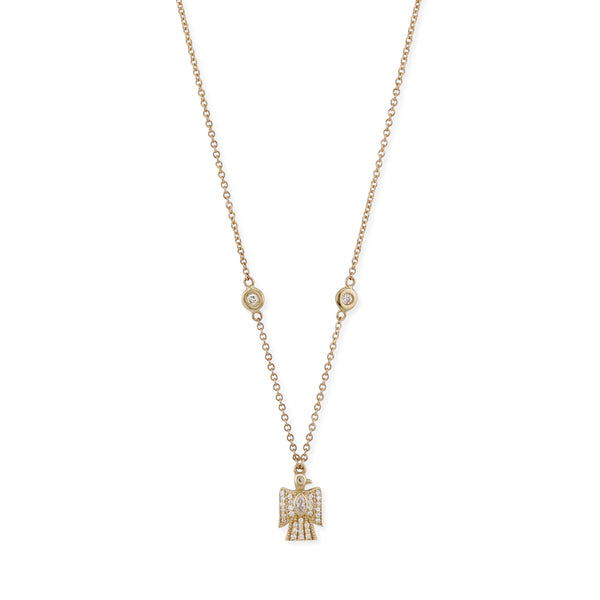 jacquie aiche Tiny Pave Marquise Diamond Center Thunderbird Necklace