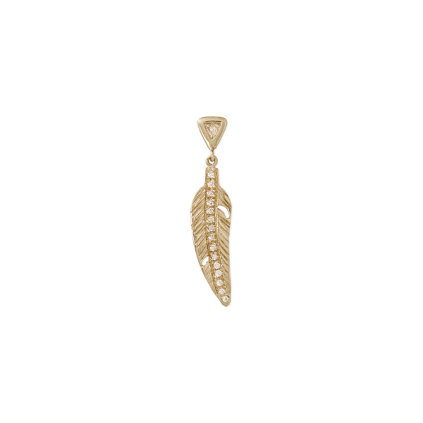 jacquie aiche Trillion Diamond + Pave Feather Drop Stud Earring