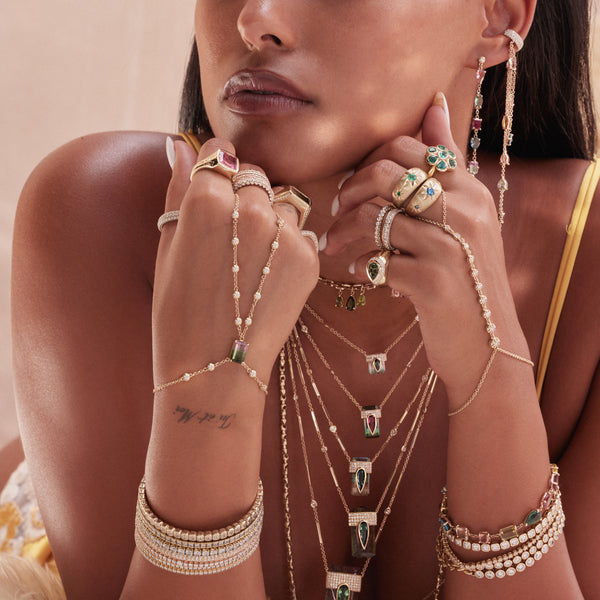 Jacquie Aiche Triple Blue Diamond Starburst Dome Ring