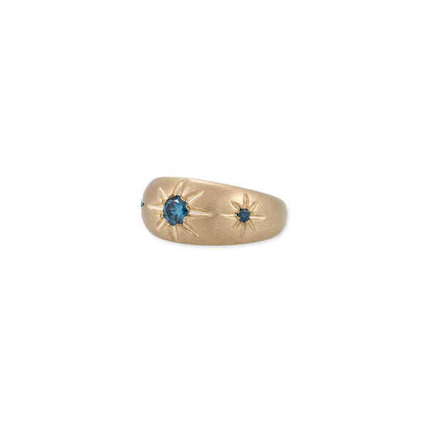 Jacquie Aiche Triple Blue Diamond Starburst Dome Ring