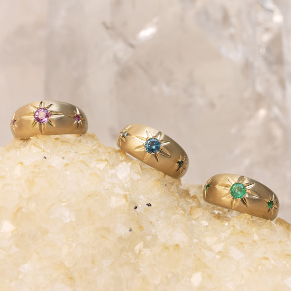 Jacquie Aiche Triple Pink Sapphire Starburst Dome Ring