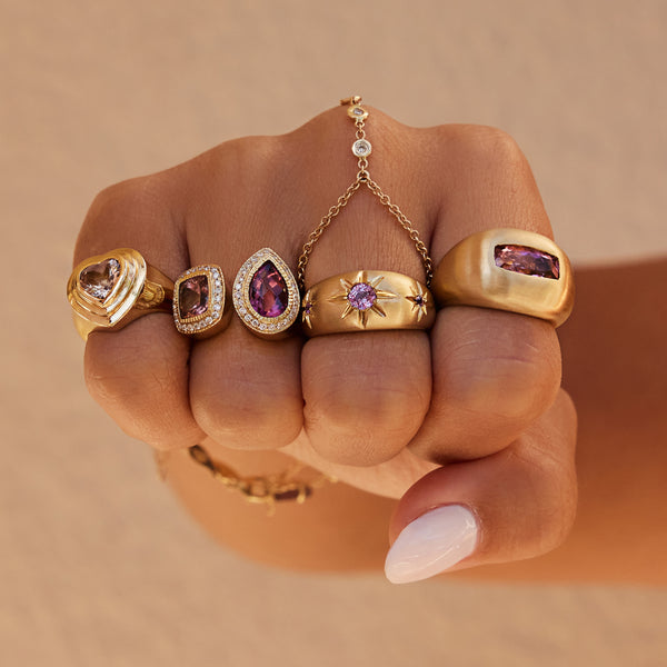 Jacquie Aiche Triple Pink Sapphire Starburst Dome Ring