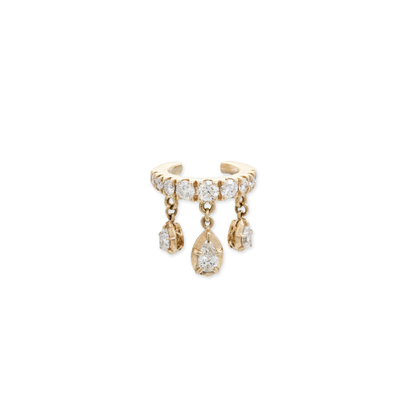 jacquie aiche TRIPLE TEARDROP SOPHIA DIAMOND SHAKER PAVE EAR CUFF