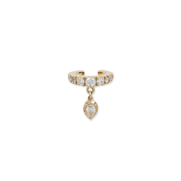 jacquie aiche UPSIDE DOWN TEARDROP SOPHIA DIAMOND SHAKER PAVE EAR CUFF