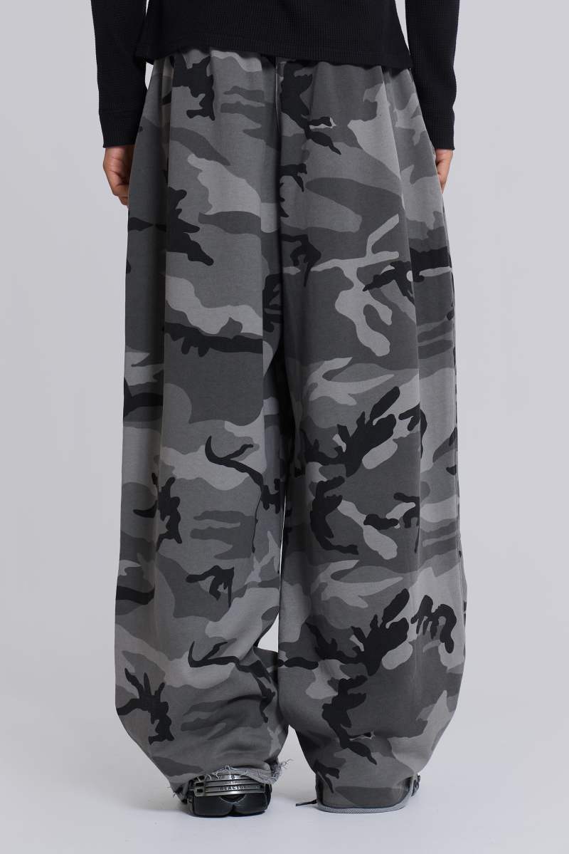 Jaded London Black Baggy Camo Monster Joggers Black