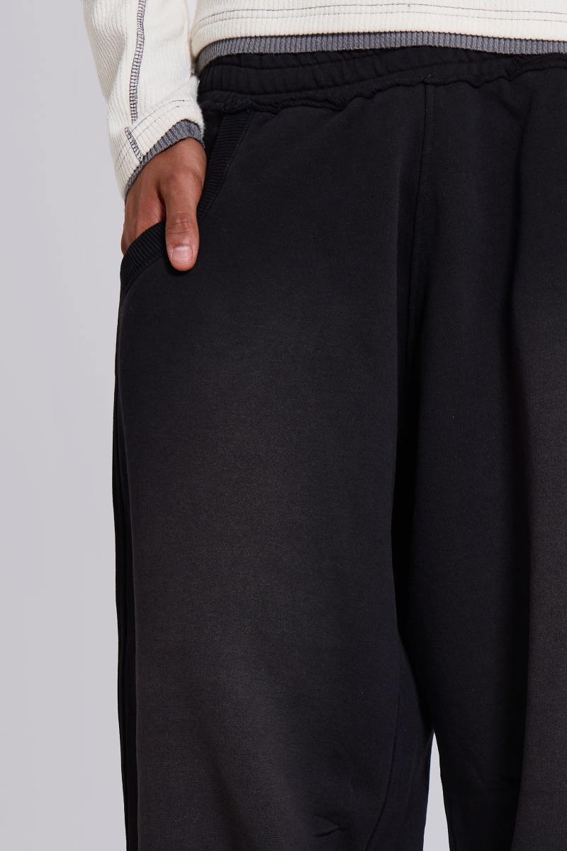 Jaded London Black Baggy Cuffed Monster Joggers Black