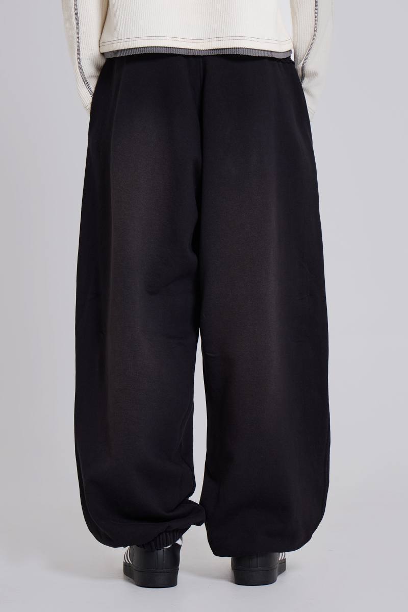 Jaded London Black Baggy Cuffed Monster Joggers Black
