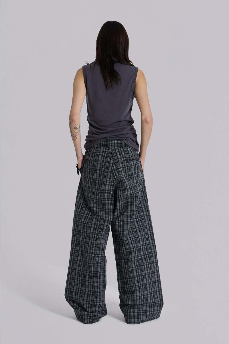 Jaded London Black Check Goliath Suit Trousers Black