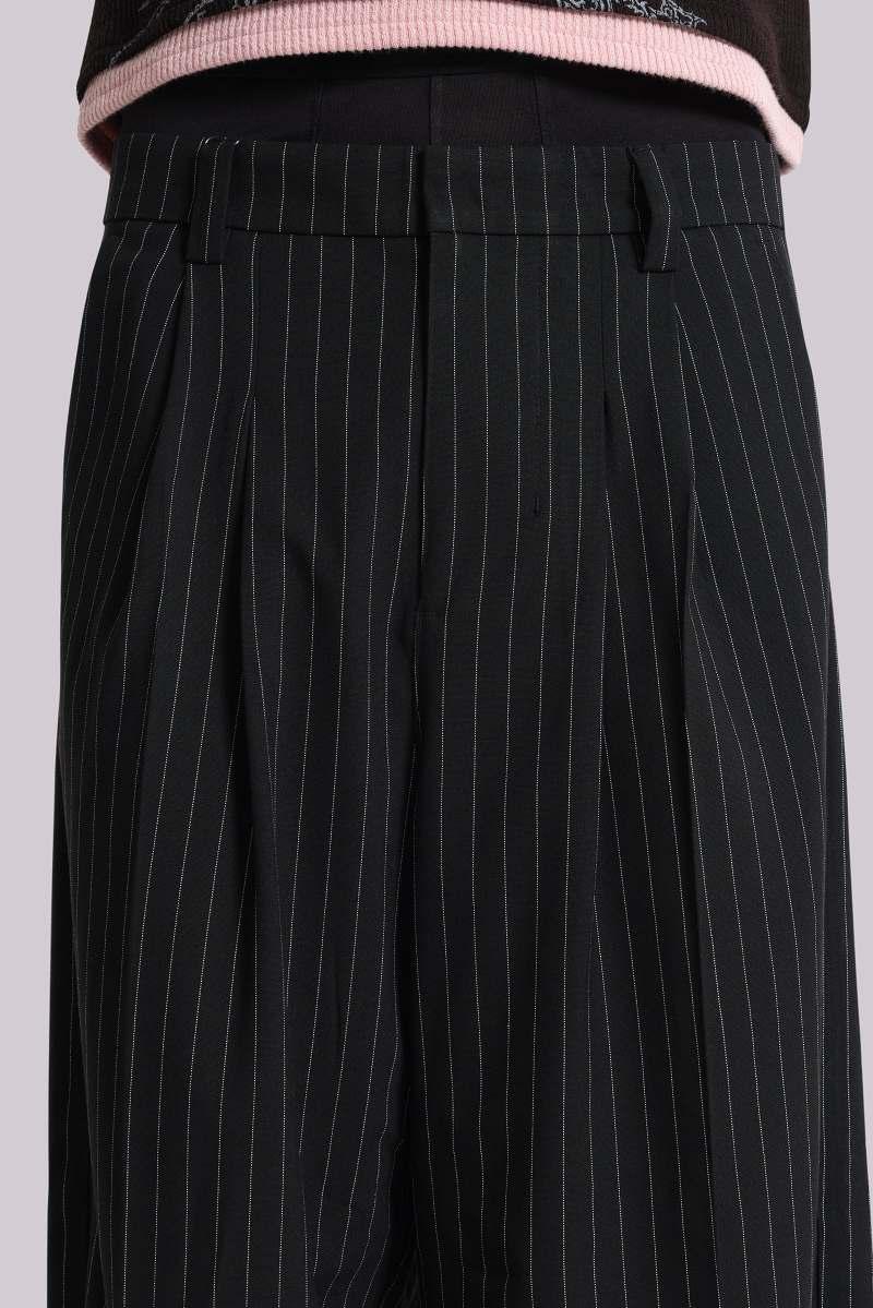 Jaded London Black Pinstripe Goliath Suit Pants Black