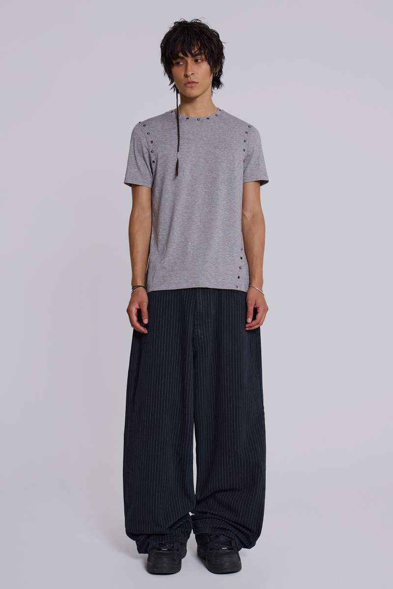 Jaded London Black Pinstripe XL Colossus Jeans Black